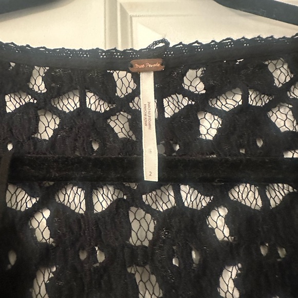 Free People Black Crochet Long Sleeve Dress - Picture 3 of 5